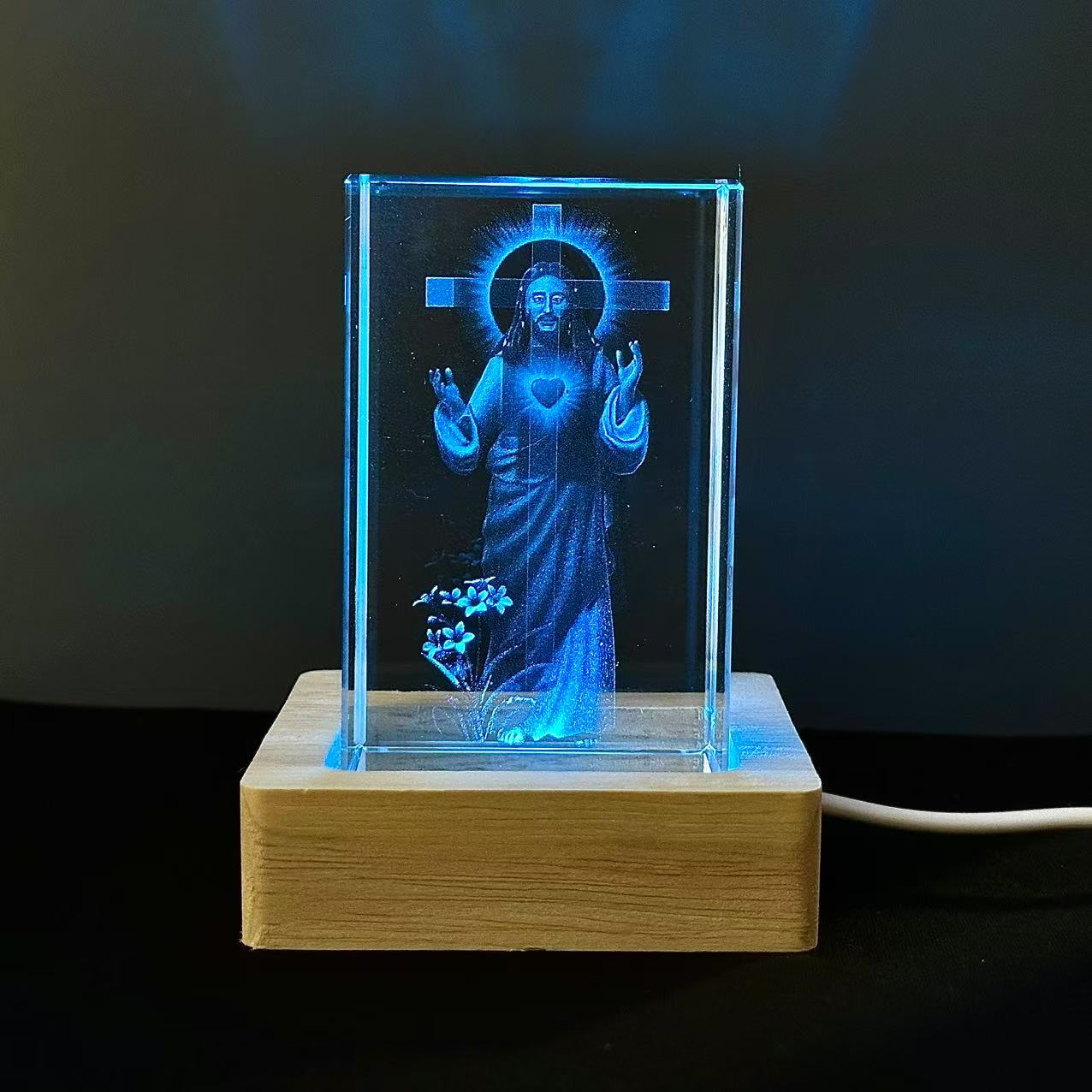 Jesus Cube Crystal LED Night Light Strip Base, Glass Decorative Gift, Suitable for Bedroom, Living Room, Birthday, Mother s Day,
Jesus Cube Crystal LED Night Light Strip Base, Glass Decorative Gift, Suitable for Bedroom, Living Room, Birthday, Mother s Day,