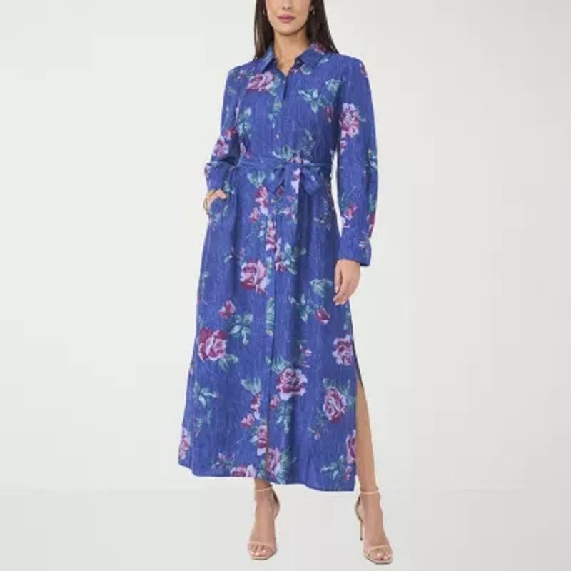 Artificial Cotton Lightweight Print Long sleeve Long Dress Blue Print S
Artificial Cotton Lightweight Print Long sleeve Long Dress Blue Print S