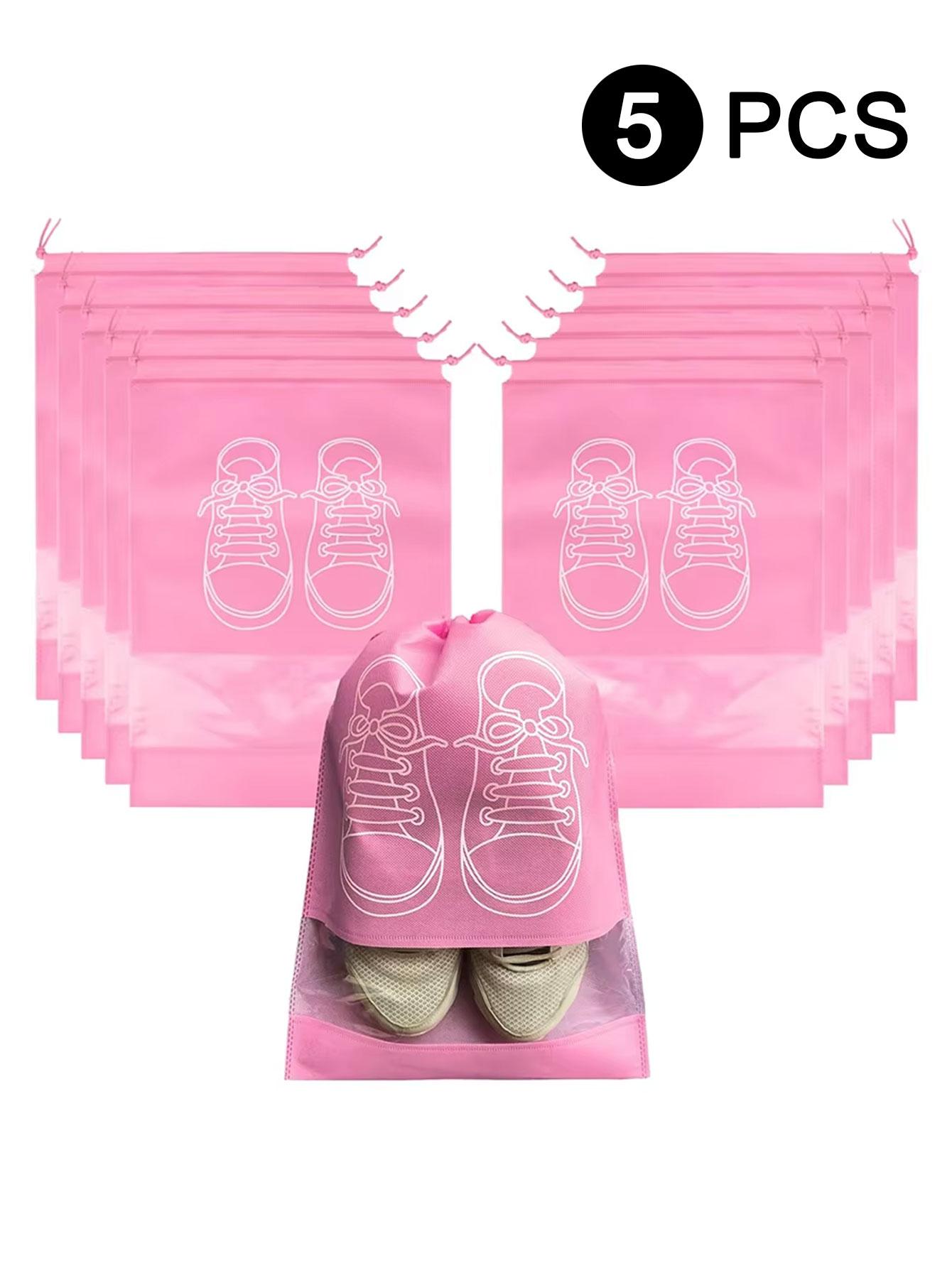 5 шт./набор Сумка для хранения обуви с утолщенным нетканым ремешком, широкое горлышко, большая вместимость, дорожная водонепроницаемая сумка для обуви, влагостойкая liu 43.5x32cm