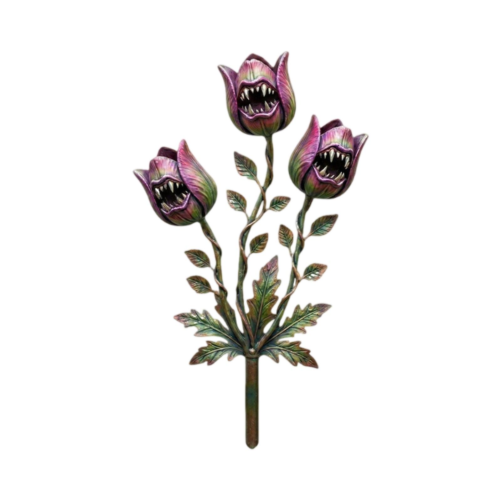 Outdoor Metal Garden Stake with Three Carnivorous Flower Sculptures Decorative Yard Art Metal Craft Plant Pick Ornament one size
Outdoor Metal Garden Stake with Three Carnivorous Flower Sculptures Decorative Yard Art Metal Craft Plant Pick Ornament one size