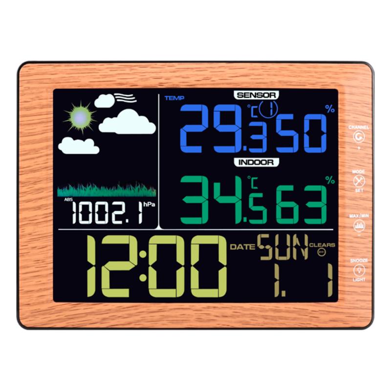 TS-8210 Color Screen Wireless Weather Clock Indoor Outdoor Thermometer Hygrometer Wall Clock A
TS-8210 Color Screen Wireless Weather Clock Indoor Outdoor Thermometer Hygrometer Wall Clock A