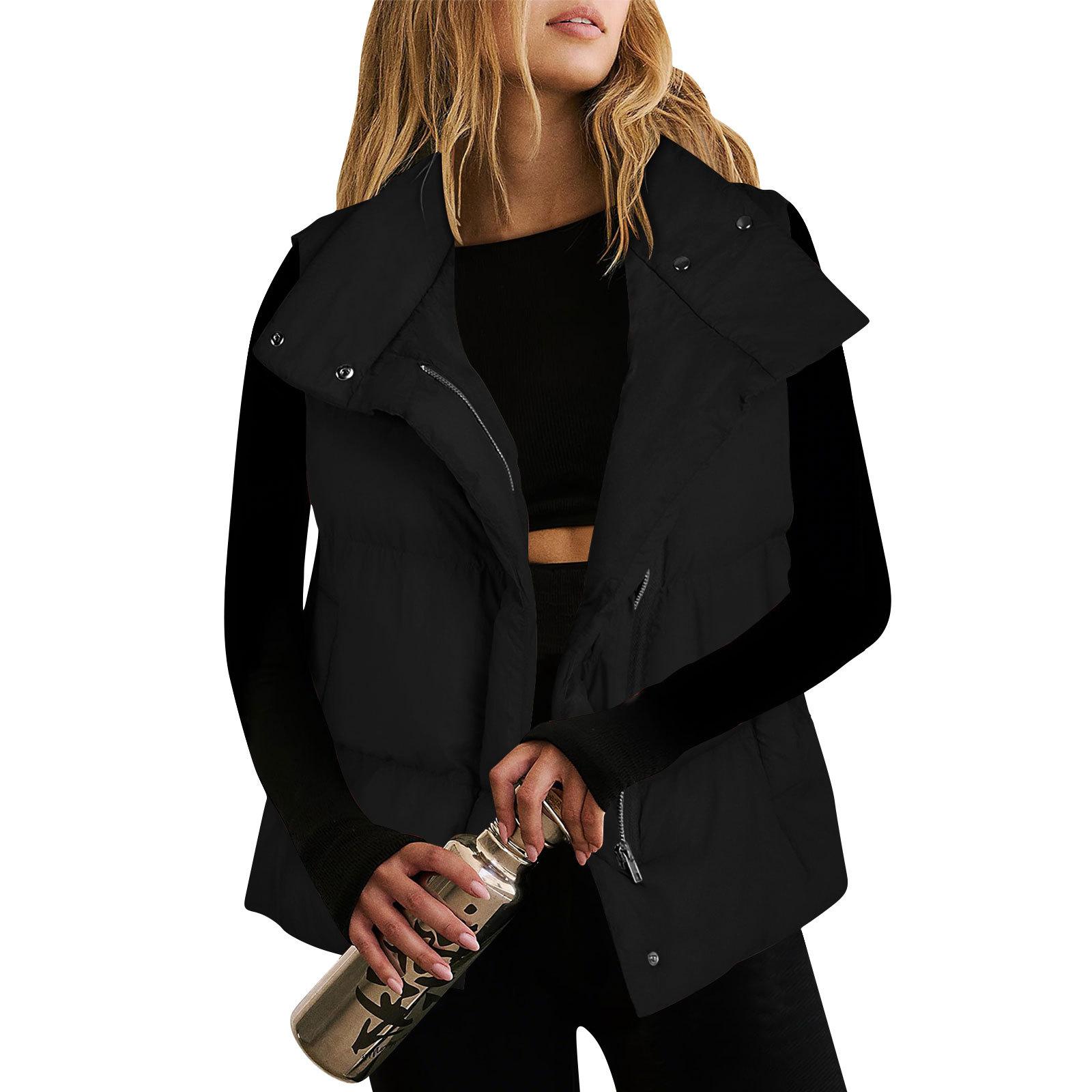 Women Lightweight Stand Collar Sleeveless Winter Warm Zip Up Padded Outerwear Jackets With Pockets L чёрный
Women Lightweight Stand Collar Sleeveless Winter Warm Zip Up Padded Outerwear Jackets With Pockets L чёрный