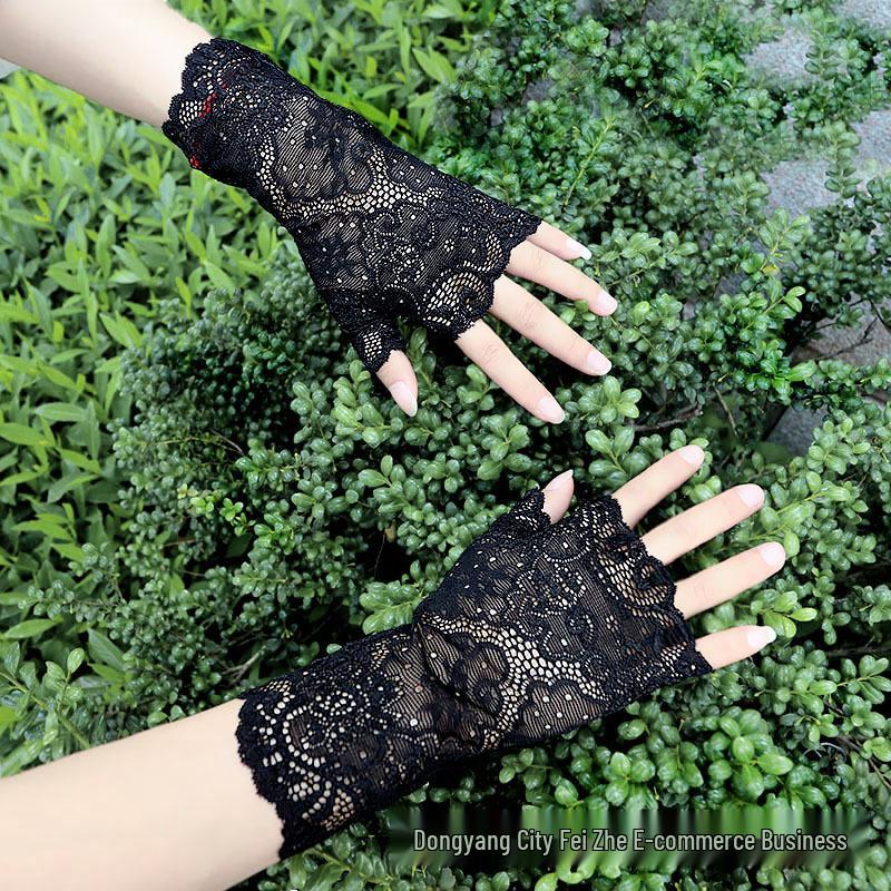 Женские кружевные перчатки без пальцев - Тонкие эластичные летние для защиты от солнца для вождения, езды на велосипеде и путешествий One Size
Женские кружевные перчатки без пальцев - Тонкие эластичные летние для защиты от солнца для вождения, езды на велосипеде и путешествий One Size