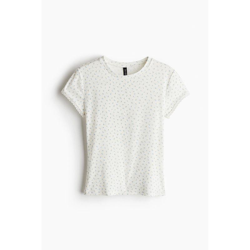 HM Women s T-shirt Fall 2025 New Arrival Fashion Silm Crew Neck Casual Lace Edge Rib Short Sleeve 1259418 White/Florals 155/76(XXS)
HM Women s T-shirt Fall 2025 New Arrival Fashion Silm Crew Neck Casual Lace Edge Rib Short Sleeve 1259418 White/Florals 155/76(XXS)