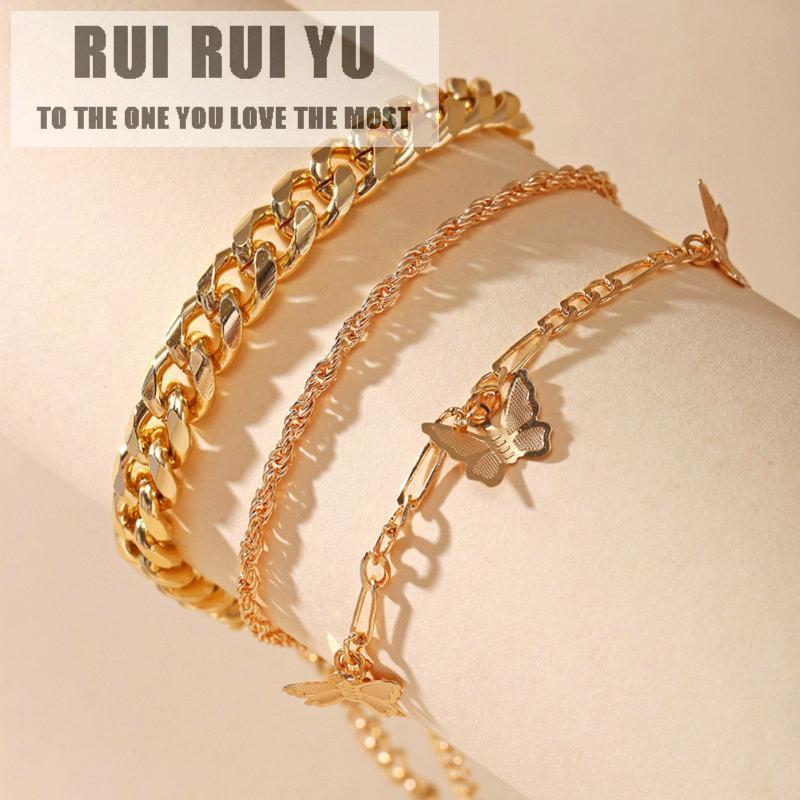 RUI RUI YU, 3 шт./компл., набор цепочек на щиколотку, подвеска в форме бабочки, набор многослойных цепочек на ножной браслет
RUI RUI YU, 3 шт./компл., набор цепочек на щиколотку, подвеска в форме бабочки, набор многослойных цепочек на ножной браслет