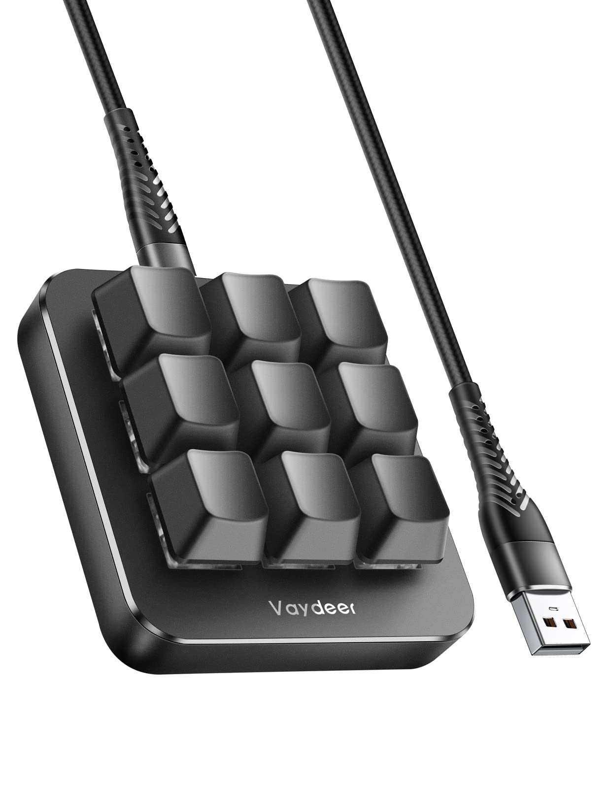 Vaydeer Programmable Keyboard, 9 Keys, Shortcut Keyboard, Gaming, One-Handed, Wired, Mechanical Keyboard, Macro Enabled, Compatible with Windows & Mac
Vaydeer Programmable Keyboard, 9 Keys, Shortcut Keyboard, Gaming, One-Handed, Wired, Mechanical Keyboard, Macro Enabled, Compatible with Windows & Mac