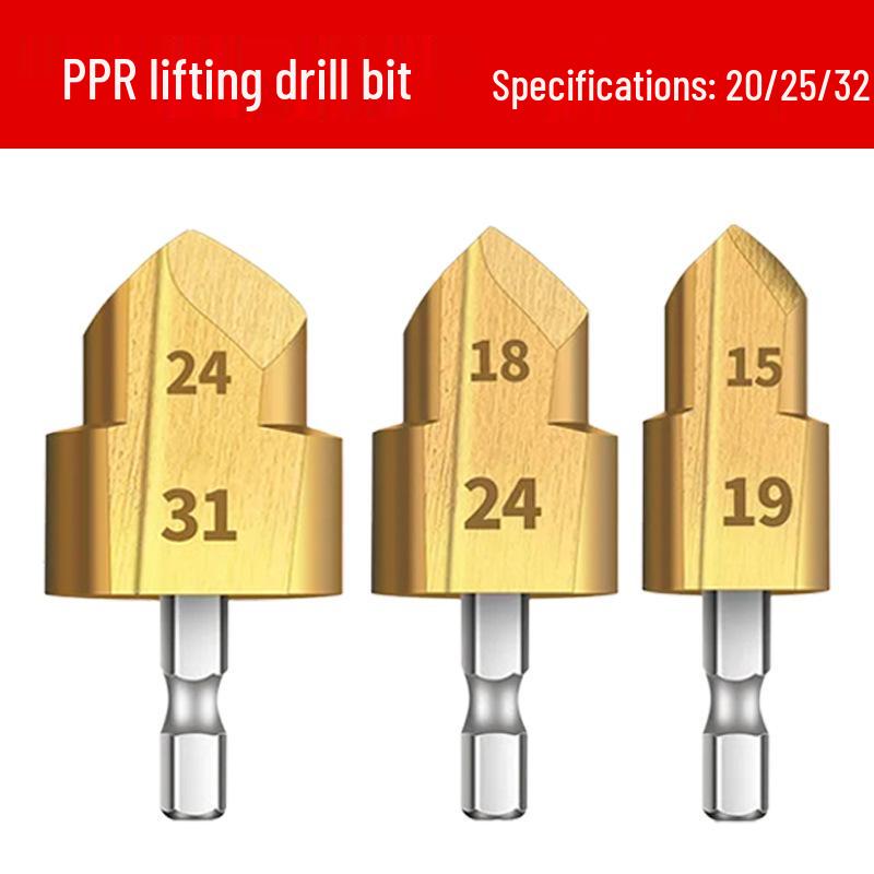 PPR Т-подібний свердло, Ступінчастий розвертник для водопровідних труб 20/25/32 мм, Універсальний шестигранний хвостовик.
PPR Т-подібний свердло, Ступінчастий розвертник для водопровідних труб 20/25/32 мм, Універсальний шестигранний хвостовик.