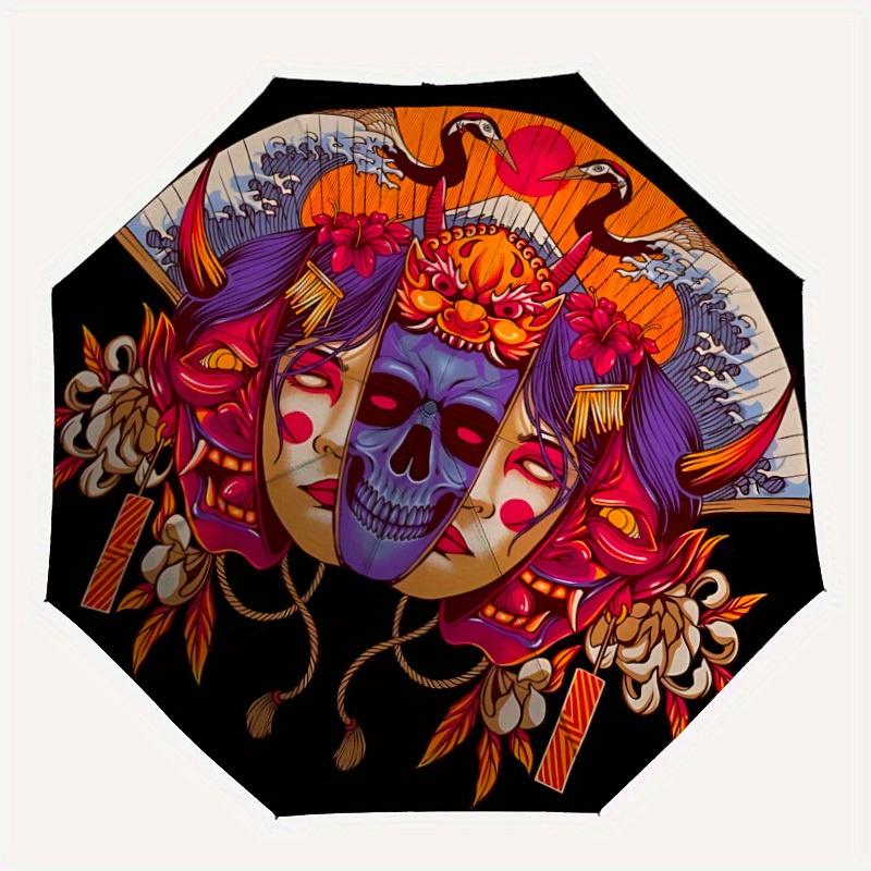 1pc Mask Art Automatic Open/close Folding Umbrella, Compact Portable Travel Umbrella, Perfect Birthday/Christmas, Cute Umbrella, Durable Con
1pc Mask Art Automatic Open/close Folding Umbrella, Compact Portable Travel Umbrella, Perfect Birthday/Christmas, Cute Umbrella, Durable Con