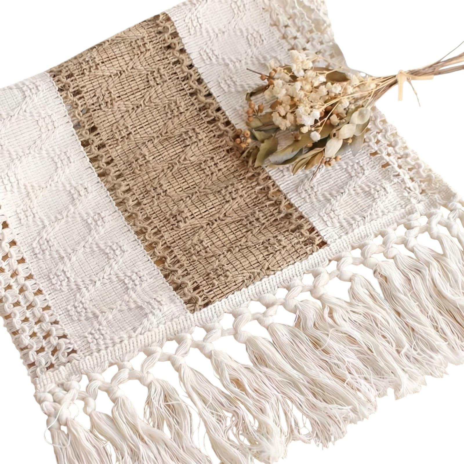 Bohemian Style Table Runner with Woven Textured Pattern and Tassel Edges for Dining Room Kitchen Home Decor Tabletop Cover One Size
Bohemian Style Table Runner with Woven Textured Pattern and Tassel Edges for Dining Room Kitchen Home Decor Tabletop Cover One Size