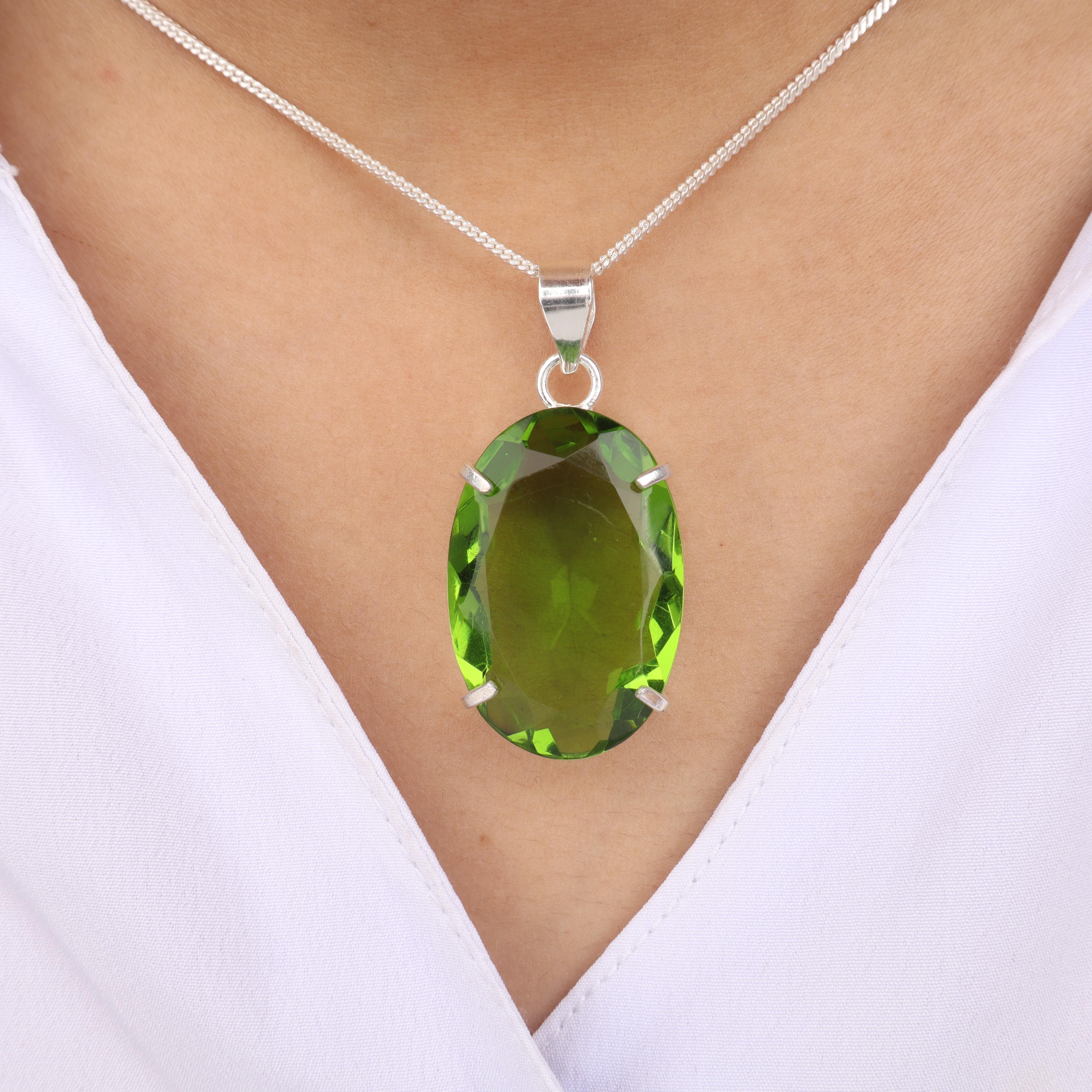Peridot Gemstone 925 Sterling Silver Handmade Pendant For Women, Anniversary Gift For Wife PP-64-11
Peridot Gemstone 925 Sterling Silver Handmade Pendant For Women, Anniversary Gift For Wife PP-64-11