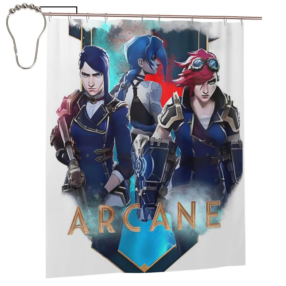 Arcane Anime Vi Jinx Shower Curtain Bathroom Polyester Waterproof Bath Curtains With Hooks W60H190(CM)-1 Pcs
Arcane Anime Vi Jinx Shower Curtain Bathroom Polyester Waterproof Bath Curtains With Hooks W60H190(CM)-1 Pcs