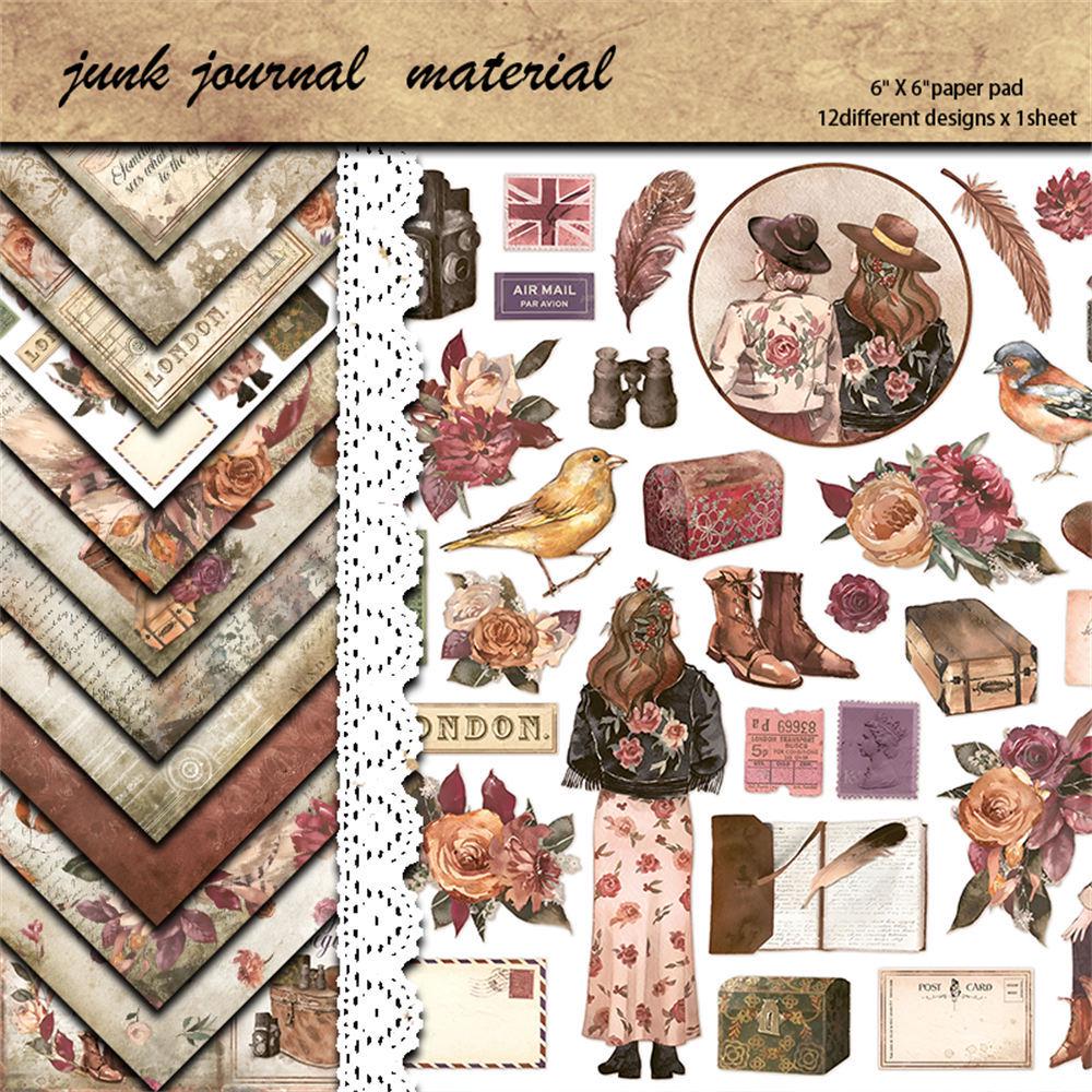 12 Sheets Retro Base Material Paper for European and American Collage and Journal Stickers
12 Sheets Retro Base Material Paper for European and American Collage and Journal Stickers