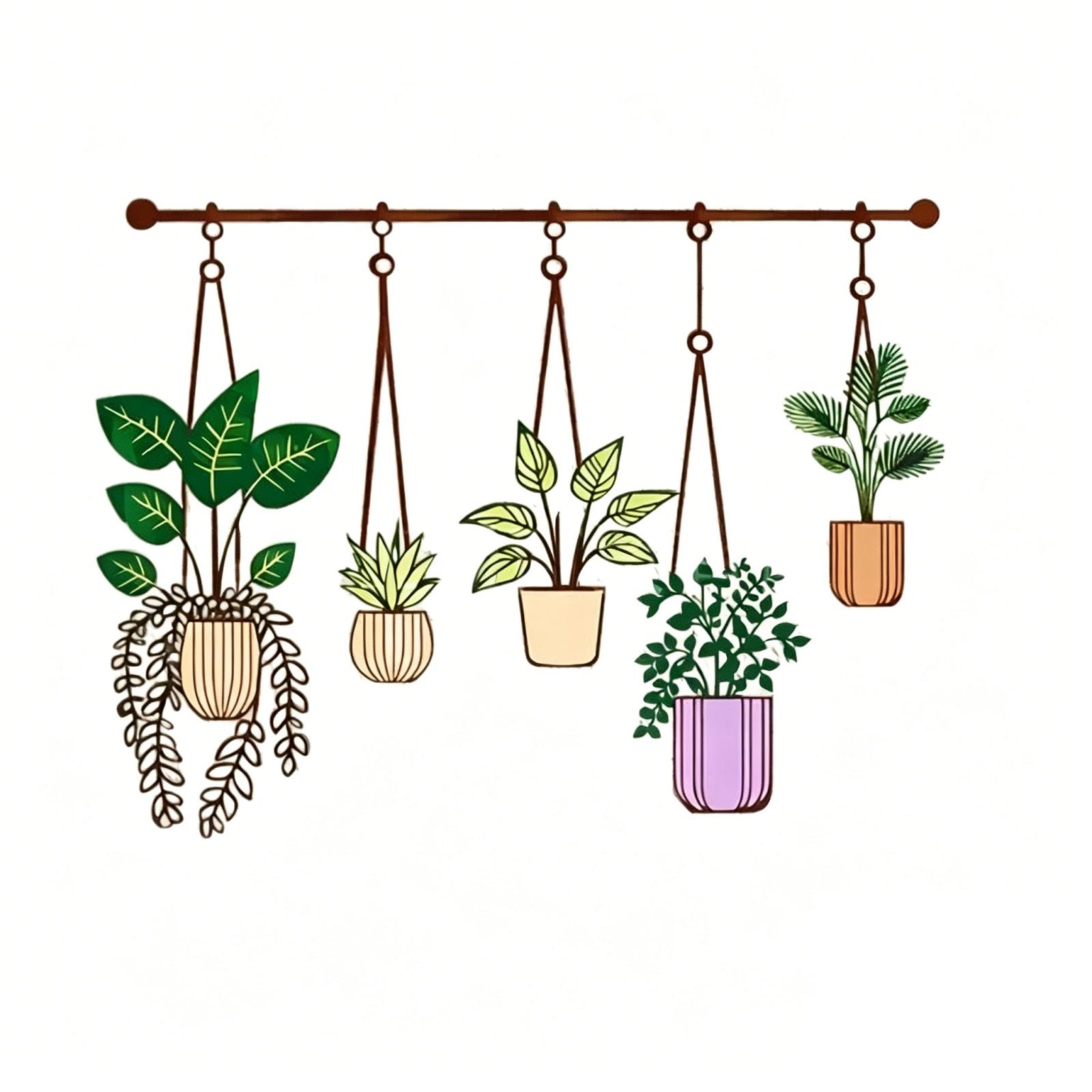 Metal Wall Hanging Plant Holder with Iron Art Design Indoor Outdoor Waterproof Wall Decoration Scandinavian Style Plant Pattern One Size
Metal Wall Hanging Plant Holder with Iron Art Design Indoor Outdoor Waterproof Wall Decoration Scandinavian Style Plant Pattern One Size