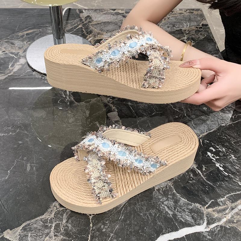 Cross-wear new beach sandals platform slippers women s small fragrant belt ethnic fashion summer flip-flops heel 35
Cross-wear new beach sandals platform slippers women s small fragrant belt ethnic fashion summer flip-flops heel 35