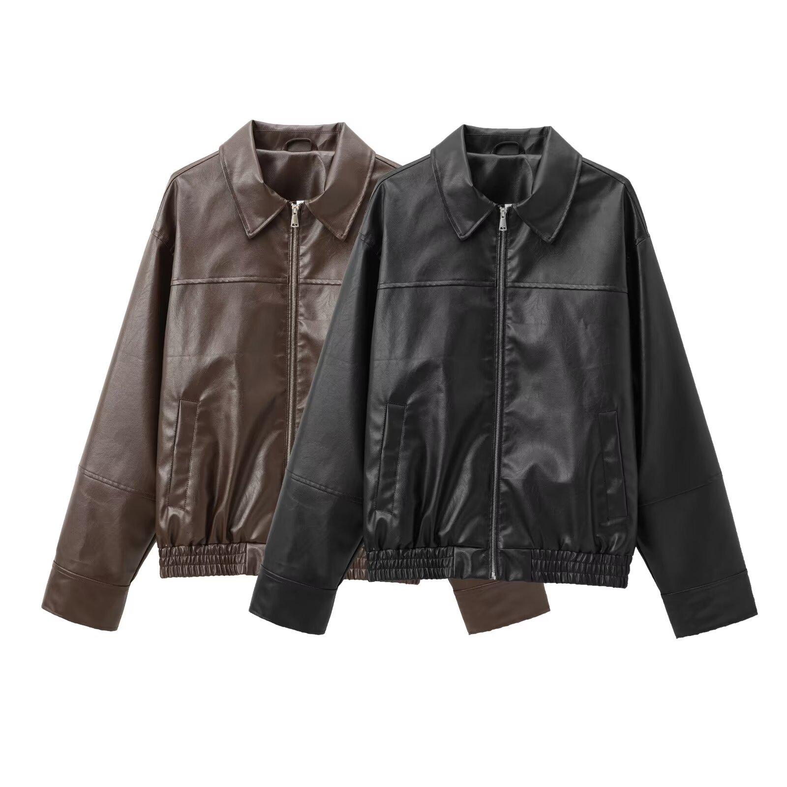 2025 European & American Style Women s Faux Leather Bomber Jacket - Loose Fit, Long Sleeve, Casual Autumn Wear. S
2025 European & American Style Women s Faux Leather Bomber Jacket - Loose Fit, Long Sleeve, Casual Autumn Wear. S