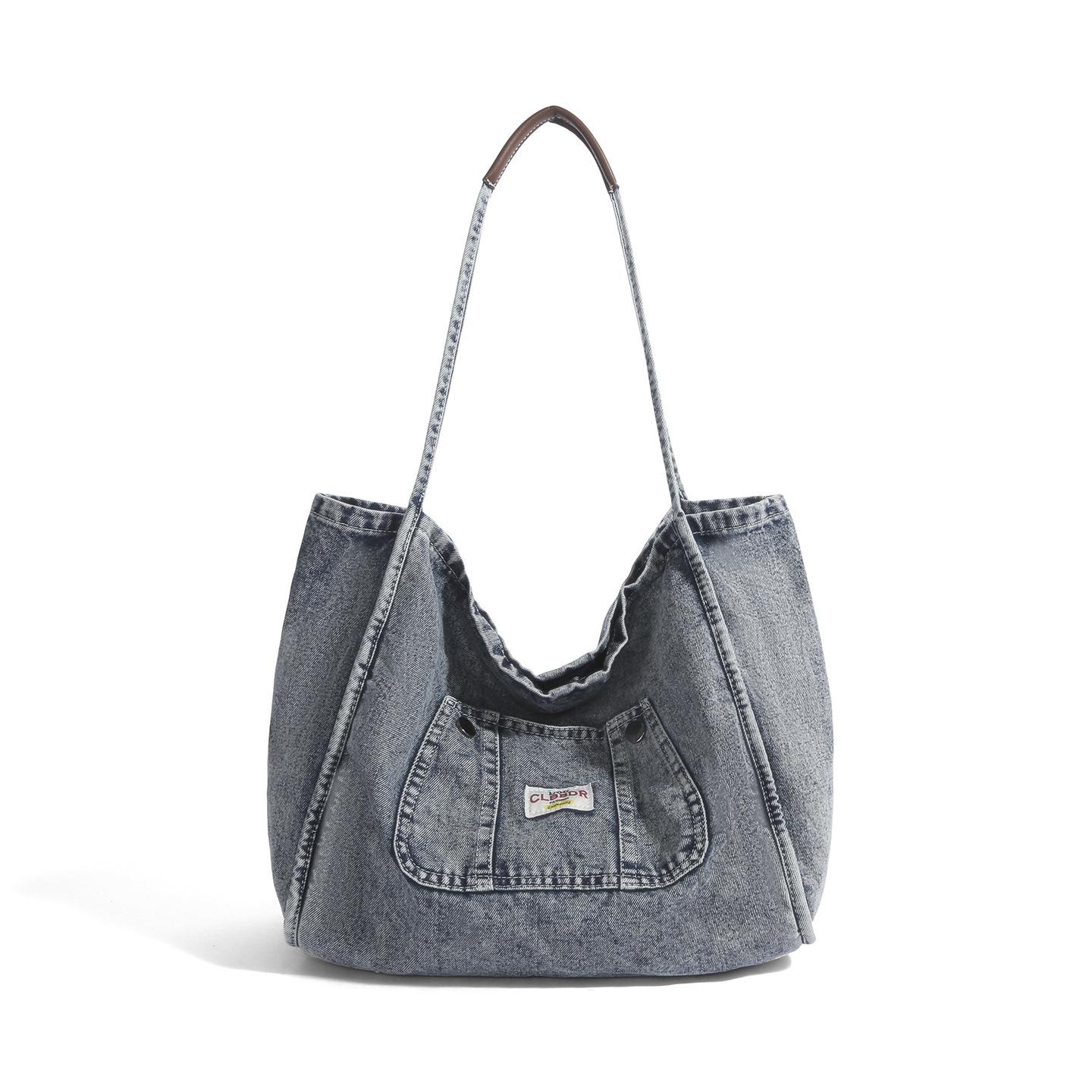 Korean version of large-capacity denim tote bag girl s new retro commuter shoulder bag ins niche messenger bag синий
Korean version of large-capacity denim tote bag girl s new retro commuter shoulder bag ins niche messenger bag синий