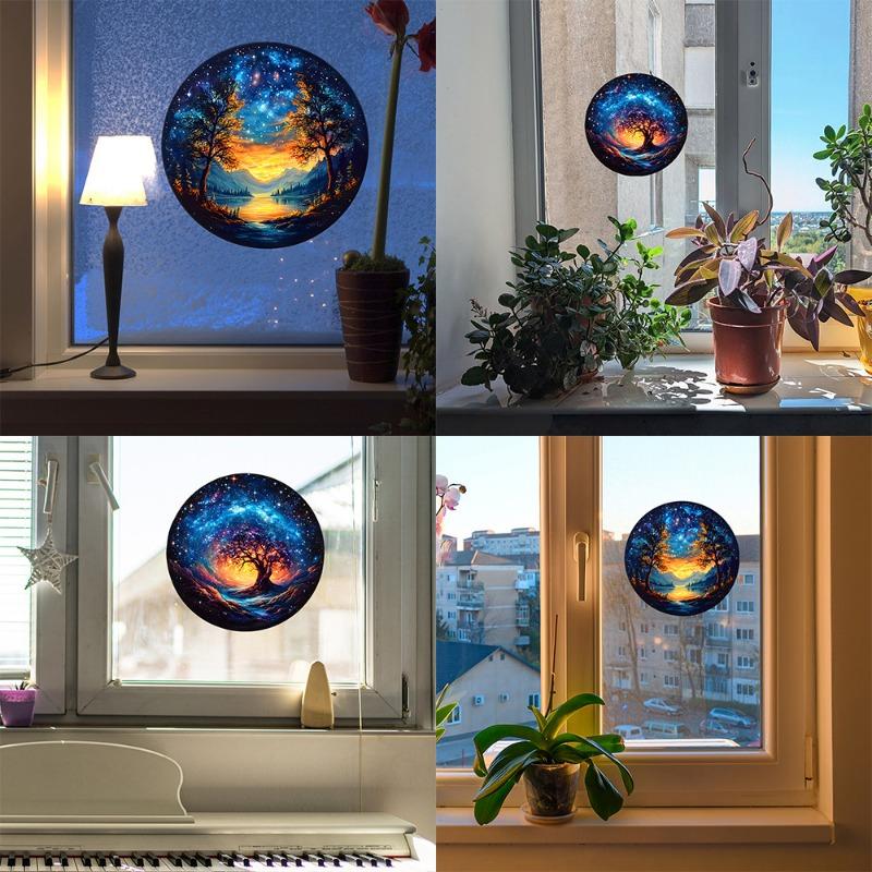 Creative Life Tree Dreamy Starry Sky Home Glass Window Beautification and Decoration Static Electricity Window Sticker 23*23CM/fun-JD058
Creative Life Tree Dreamy Starry Sky Home Glass Window Beautification and Decoration Static Electricity Window Sticker 23*23CM/fun-JD058