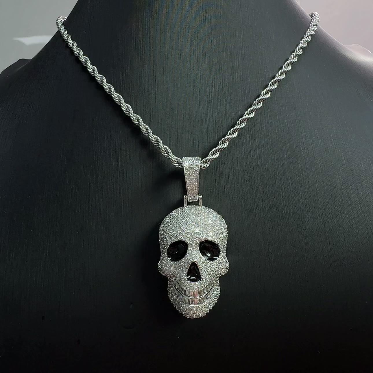 Skull Pendant Necklace Iced Out Moissanite Inlaid Environmental Copper Hip Hop Jewelry For Men Women 1.3mm білий
Skull Pendant Necklace Iced Out Moissanite Inlaid Environmental Copper Hip Hop Jewelry For Men Women 1.3mm білий
