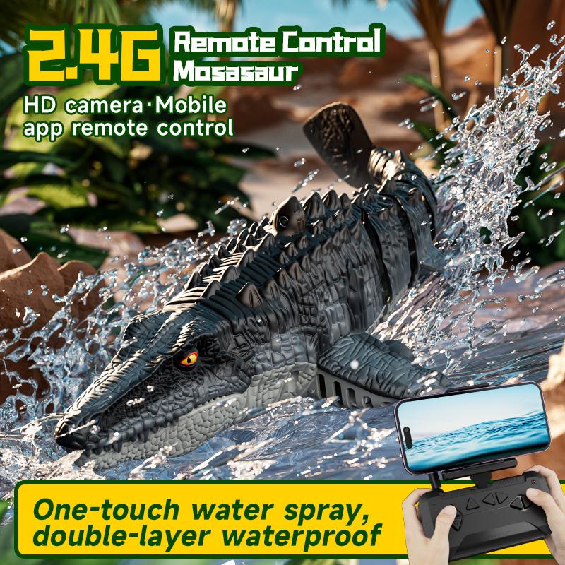 4DRC 4D-S11 2.4G Remote Control Mosasaur Shape RC Boat Water Spraying Toy with Camera, with 1 Battery Type A
4DRC 4D-S11 2.4G Remote Control Mosasaur Shape RC Boat Water Spraying Toy with Camera, with 1 Battery Type A