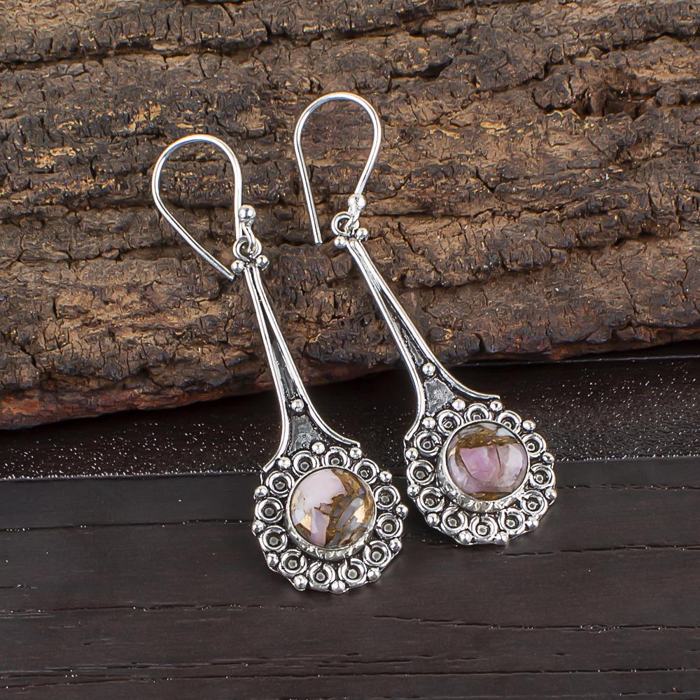 Pink Opal Copper Turquoise Gemstone Jewelry, 925 Solid Sterling Silver Earrings, Handmade Beautiful Silver Jewelry, For Wedding Gift 2.52 Inches рожевий
Pink Opal Copper Turquoise Gemstone Jewelry, 925 Solid Sterling Silver Earrings, Handmade Beautiful Silver Jewelry, For Wedding Gift 2.52 Inches рожевий