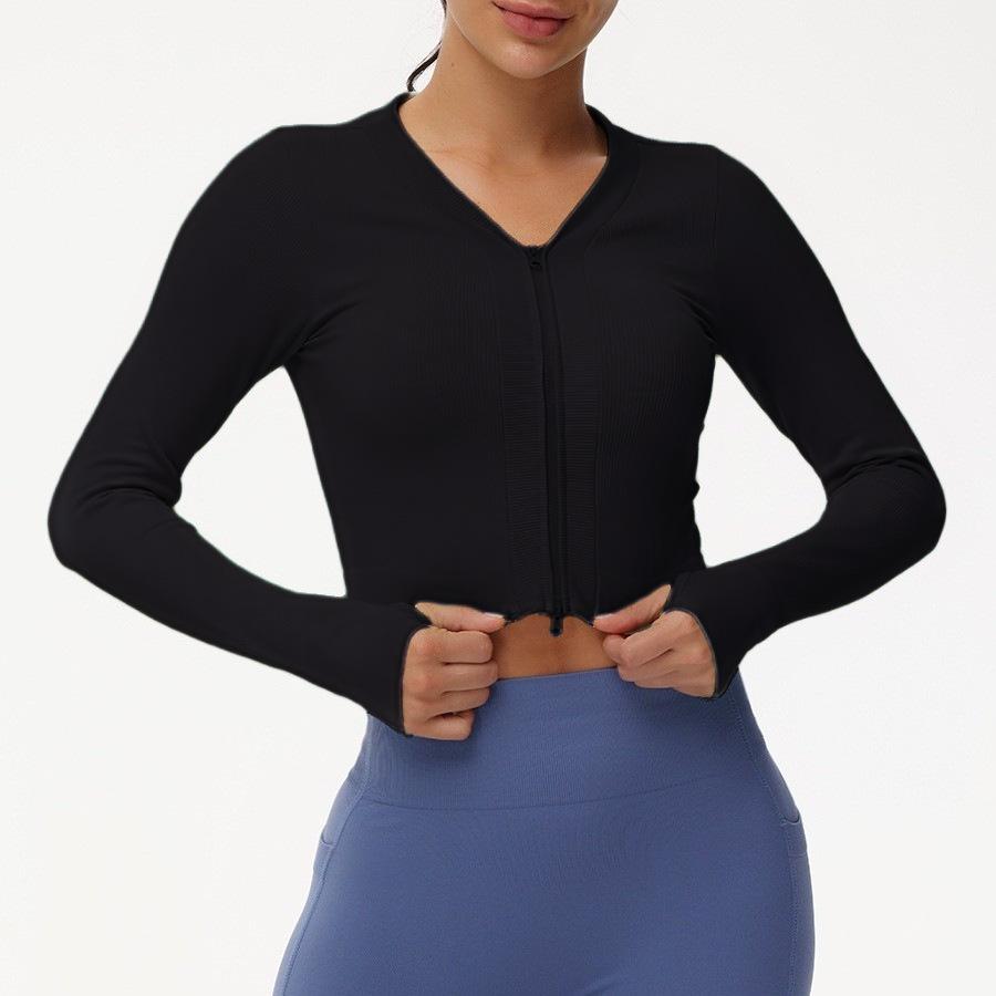 Женский облегающий костюм для йоги на молнии для осени/зимы - с длинным рукавом, идеально подходит для бега или аэробики Medium чёрный
Женский облегающий костюм для йоги на молнии для осени/зимы - с длинным рукавом, идеально подходит для бега или аэробики Medium чёрный