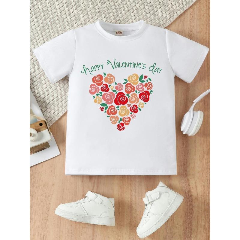 European sizes Valentine s Day Rose and Heart Print, a Brand New Summer Fashion Item Designed for Girls, Cute Girls Short-sleeved T-shirts 164cm білий
European sizes Valentine s Day Rose and Heart Print, a Brand New Summer Fashion Item Designed for Girls, Cute Girls Short-sleeved T-shirts 164cm білий