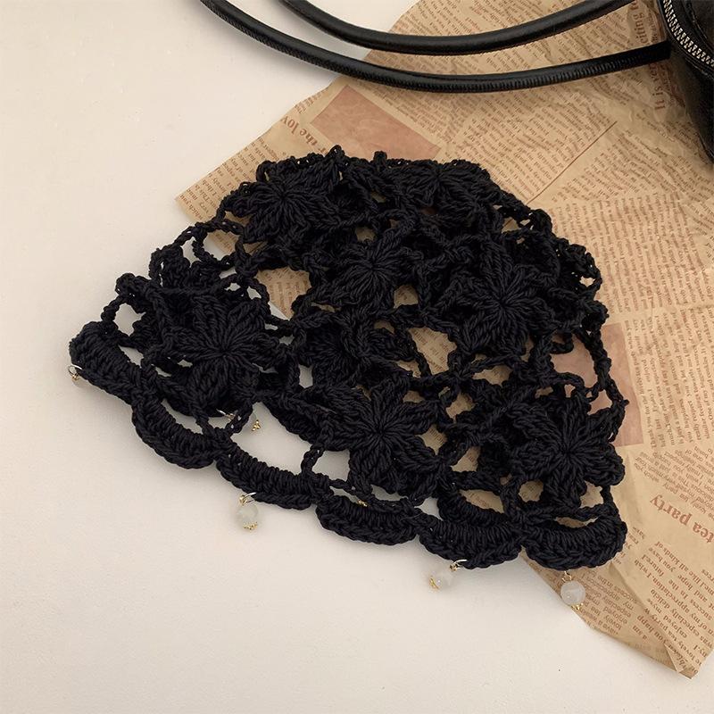 Женская весенне-летняя новая шляпа с полой макушкой ручной работы, дышащая, с крючковым цветочным узором и жемчужной подвеской, маленькая шляпа-пулловер
Женская весенне-летняя новая шляпа с полой макушкой ручной работы, дышащая, с крючковым цветочным узором и жемчужной подвеской, маленькая шляпа-пулловер