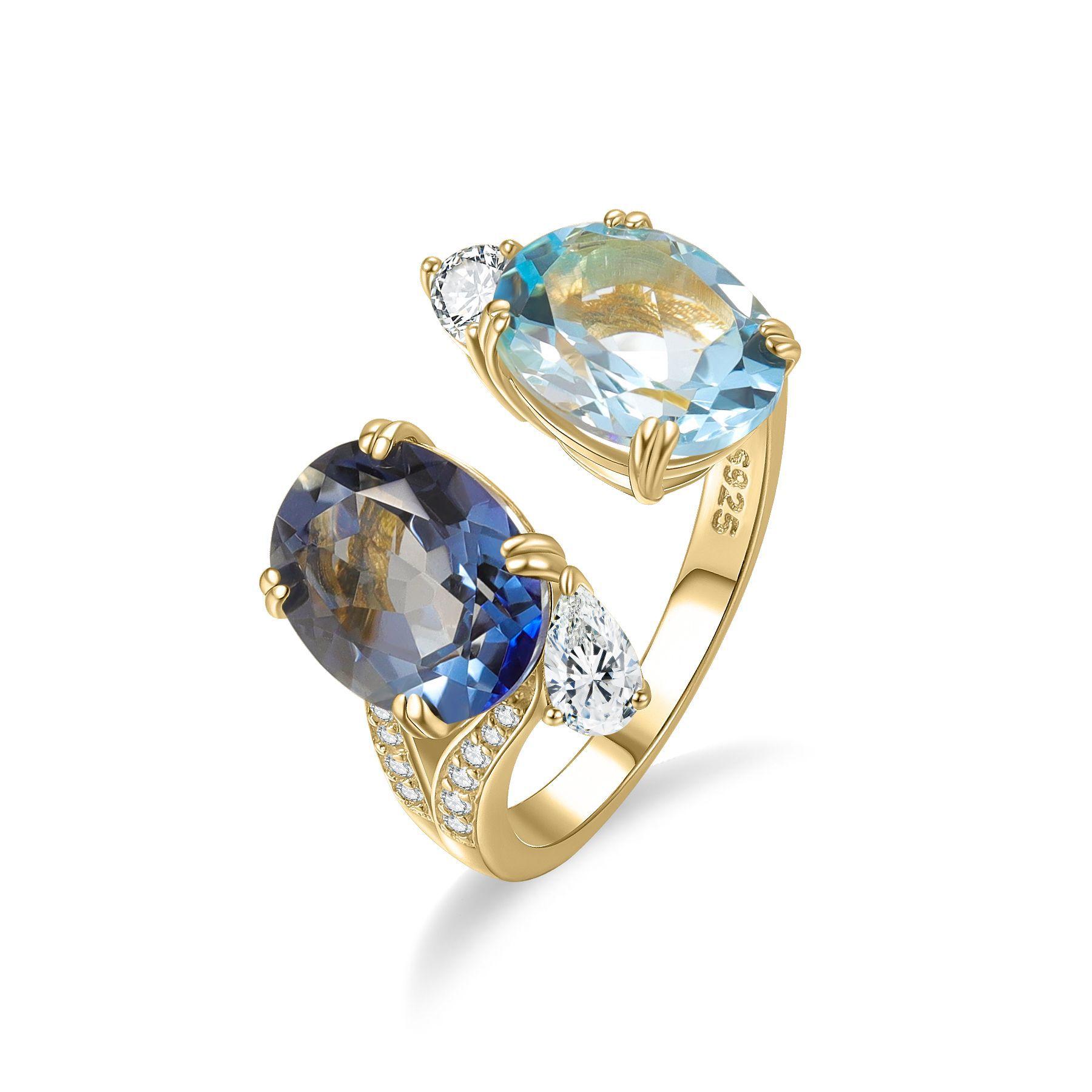 Y & M Large Carat Gemstone Open Ring S925 Sterling Silver Set With Natural Topaz Twin Ring Explosion Adjustable opening
Y & M Large Carat Gemstone Open Ring S925 Sterling Silver Set With Natural Topaz Twin Ring Explosion Adjustable opening