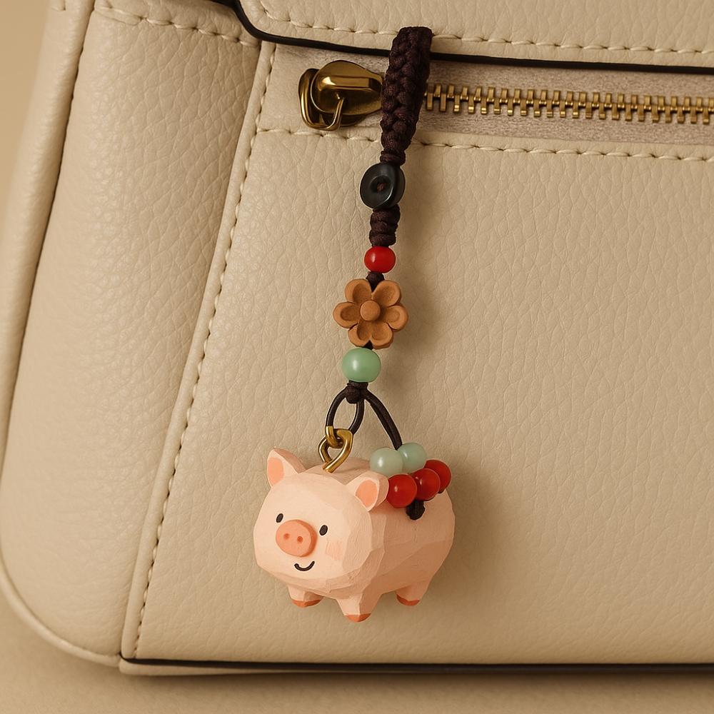 Weave Rope Wooden Pig Keychain Beads Car Keyring Funny Carved Pig Dolls Pendant Students Sit Mantra
Weave Rope Wooden Pig Keychain Beads Car Keyring Funny Carved Pig Dolls Pendant Students Sit Mantra