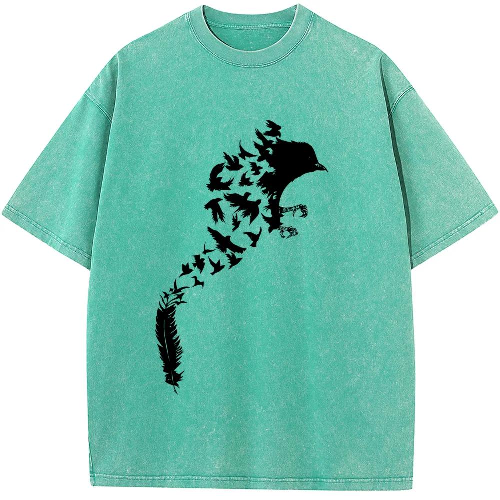 Мужская футболка с коротким рукавом Feather Bird, выстиранная, старая, высококачественная, студенческая футболка, футболки S
Мужская футболка с коротким рукавом Feather Bird, выстиранная, старая, высококачественная, студенческая футболка, футболки S