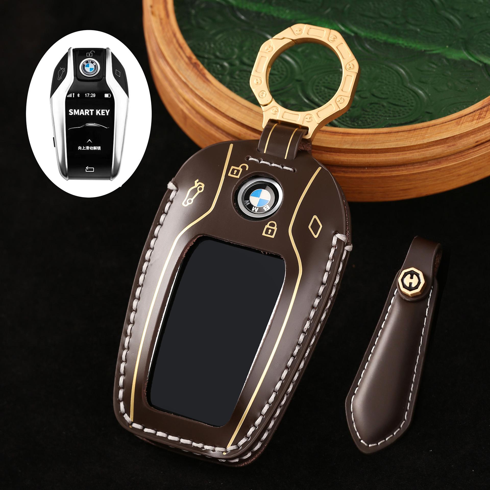 Высококачественный кожаный чехол для ключей автомобиля, подходит для комплекта ЖК-ключей BMW 5 серии 530li новый 730li высокий ключ
Высококачественный кожаный чехол для ключей автомобиля, подходит для комплекта ЖК-ключей BMW 5 серии 530li новый 730li высокий ключ