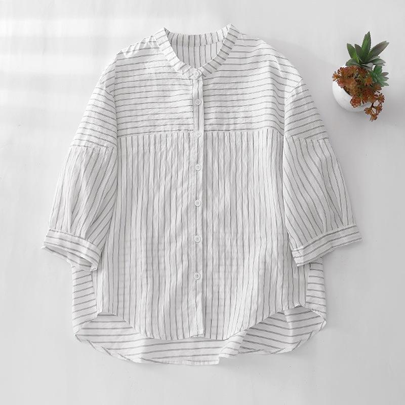 2025 летняя новая рубашка в полоску с круглым вырезом и рукавом семь четвертей, женская повседневная универсальная свободная и тонкая хлопковая и льняная рубашка-кардиган 2XL белый
2025 летняя новая рубашка в полоску с круглым вырезом и рукавом семь четвертей, женская повседневная универсальная свободная и тонкая хлопковая и льняная рубашка-кардиган 2XL белый