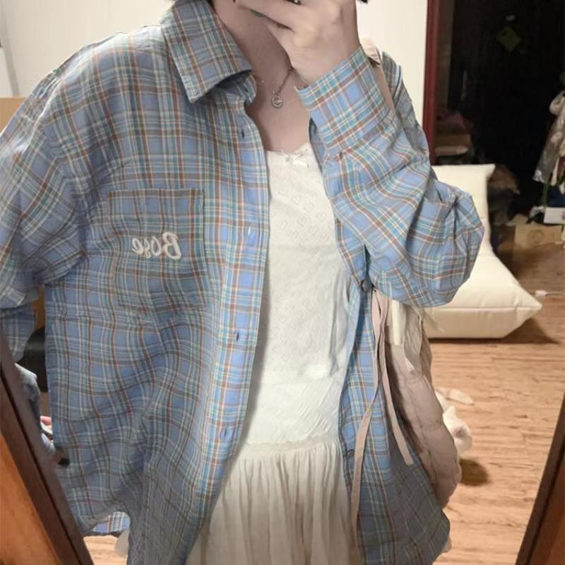 Women s Summer Retro Blue Plaid Shirt - Long Sleeve, Loose Fit, Sun Protection Jacket Extra Large синий
Women s Summer Retro Blue Plaid Shirt - Long Sleeve, Loose Fit, Sun Protection Jacket Extra Large синий