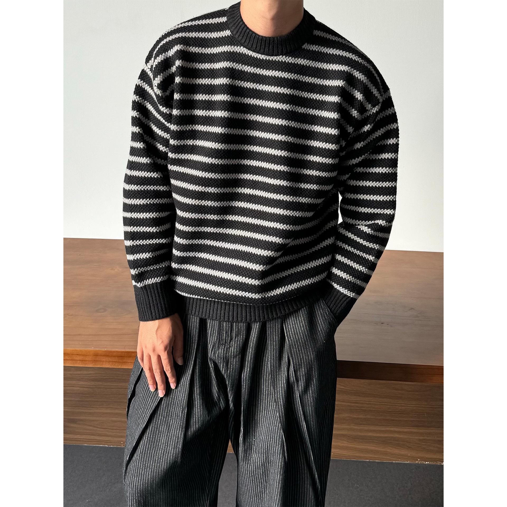 Men s Striped Knitwear Loose Round Neck Pullover Sweater - American Heavyweight Japanese Style for Autumn/Winter XXXL
Men s Striped Knitwear Loose Round Neck Pullover Sweater - American Heavyweight Japanese Style for Autumn/Winter XXXL