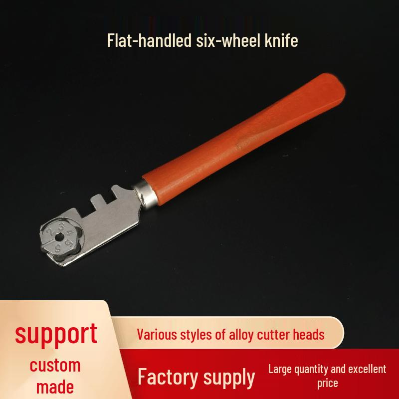 Carbide Six-Wheel Glass & Tile Cutter with Wood Handle
Carbide Six-Wheel Glass & Tile Cutter with Wood Handle