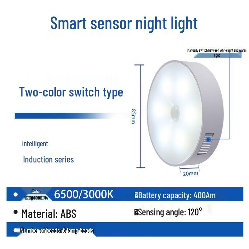 Rechargeable Dual-Color LED Motion Sensor Night Lights (2-Pack)
Rechargeable Dual-Color LED Motion Sensor Night Lights (2-Pack)