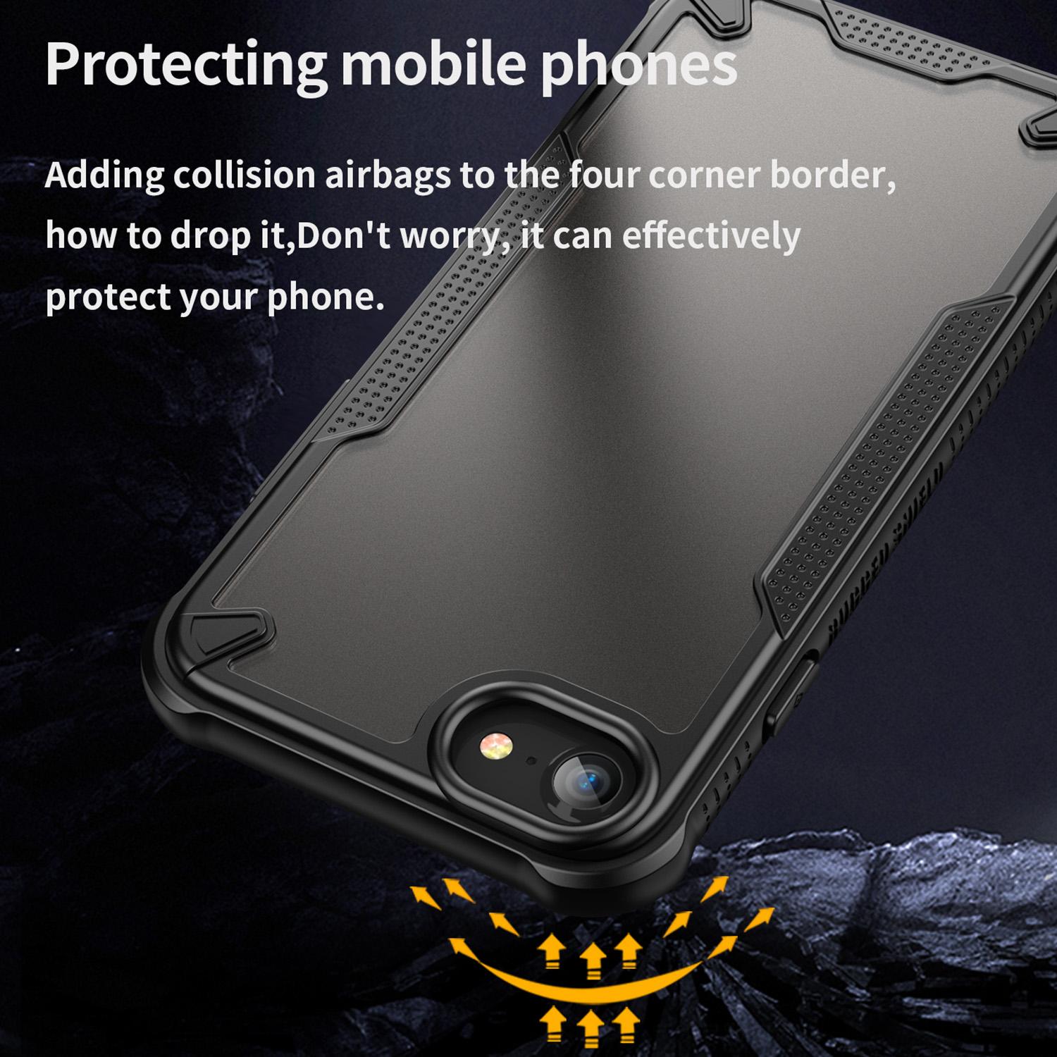 Protective Case for iPhone SE (2022)/(2020)/8/7/6/6s PC+TPU Frosted Phone Back Cover Black
Protective Case for iPhone SE (2022)/(2020)/8/7/6/6s PC+TPU Frosted Phone Back Cover Black
