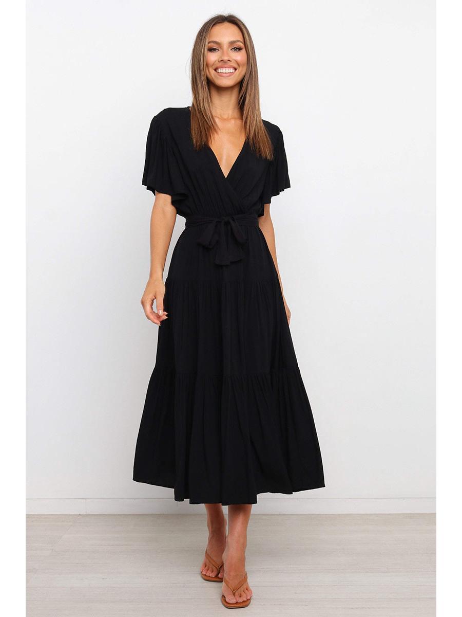 2025 Summer Bohemian V-Neck Maxi Dress with Lace-Up Tie Waist and Short Sleeves Large
2025 Summer Bohemian V-Neck Maxi Dress with Lace-Up Tie Waist and Short Sleeves Large