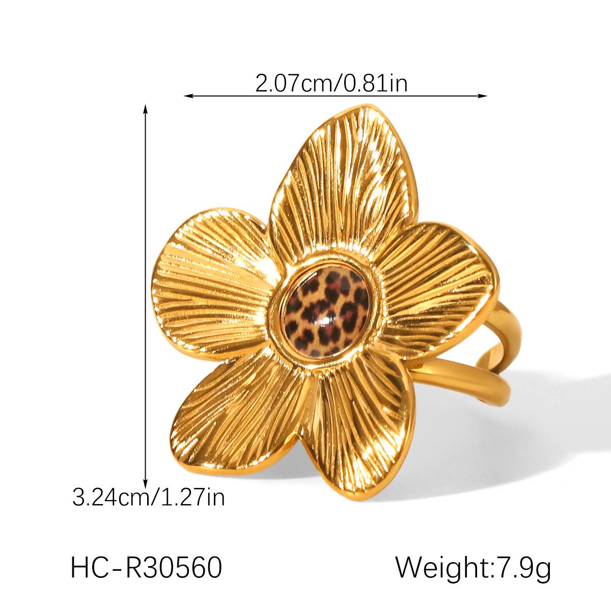 Euro-American style stainless steel tiger eye ring, niche high-end leopard print flower ring, wavy titanium steel bangle
Euro-American style stainless steel tiger eye ring, niche high-end leopard print flower ring, wavy titanium steel bangle