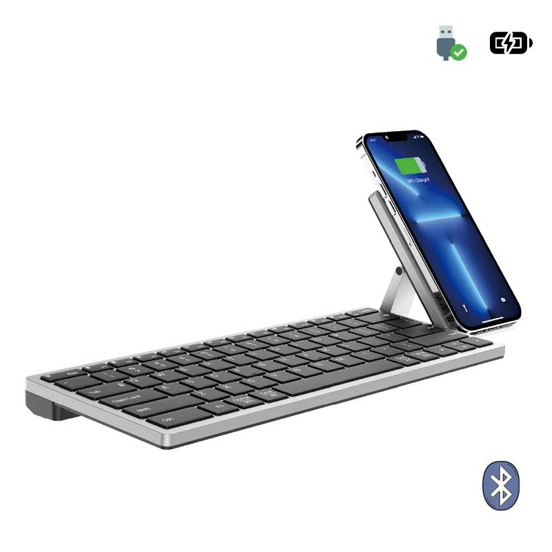 Беспроводная клавиатура Bluetooth 2,4G со складным беспроводным зарядным устройством для телефонов, перезаряжаемая клавиатура для ноутбука, планшета с Windows 
Беспроводная клавиатура Bluetooth 2,4G со складным беспроводным зарядным устройством для телефонов, перезаряжаемая клавиатура для ноутбука, планшета с Windows