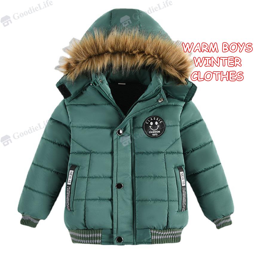 Дитяче зимове бавовняне пальто з капюшоном, модна куртка зі смайликом для хлопчиків, теплий верхній одяг XXXL
Дитяче зимове бавовняне пальто з капюшоном, модна куртка зі смайликом для хлопчиків, теплий верхній одяг XXXL