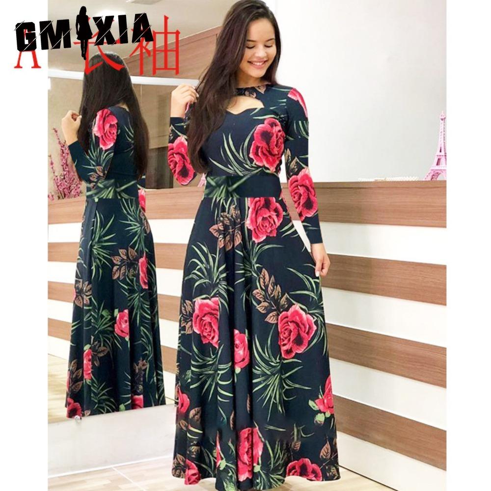 GMXIA Bohemian Floral Print Long Sleeve Dress Women Spring Autumn Long Dresses Round Collar Big Swing L
GMXIA Bohemian Floral Print Long Sleeve Dress Women Spring Autumn Long Dresses Round Collar Big Swing L