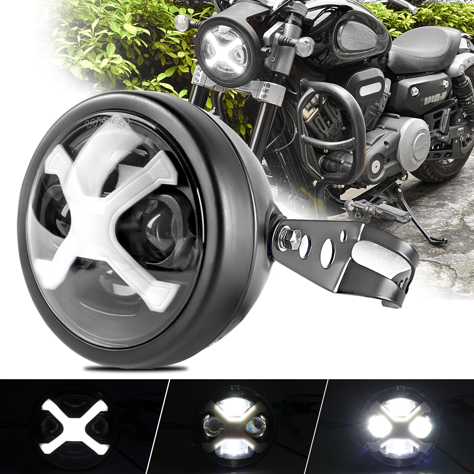 Vancroser Motorcycle LED High Beam Replacement for and Honda Cafe Universal Shell 5.75-inch X-Style Headlight, Brightness, Inspection-Compliant, Hi/Lo белый
Vancroser Motorcycle LED High Beam Replacement for and Honda Cafe Universal Shell 5.75-inch X-Style Headlight, Brightness, Inspection-Compliant, Hi/Lo белый