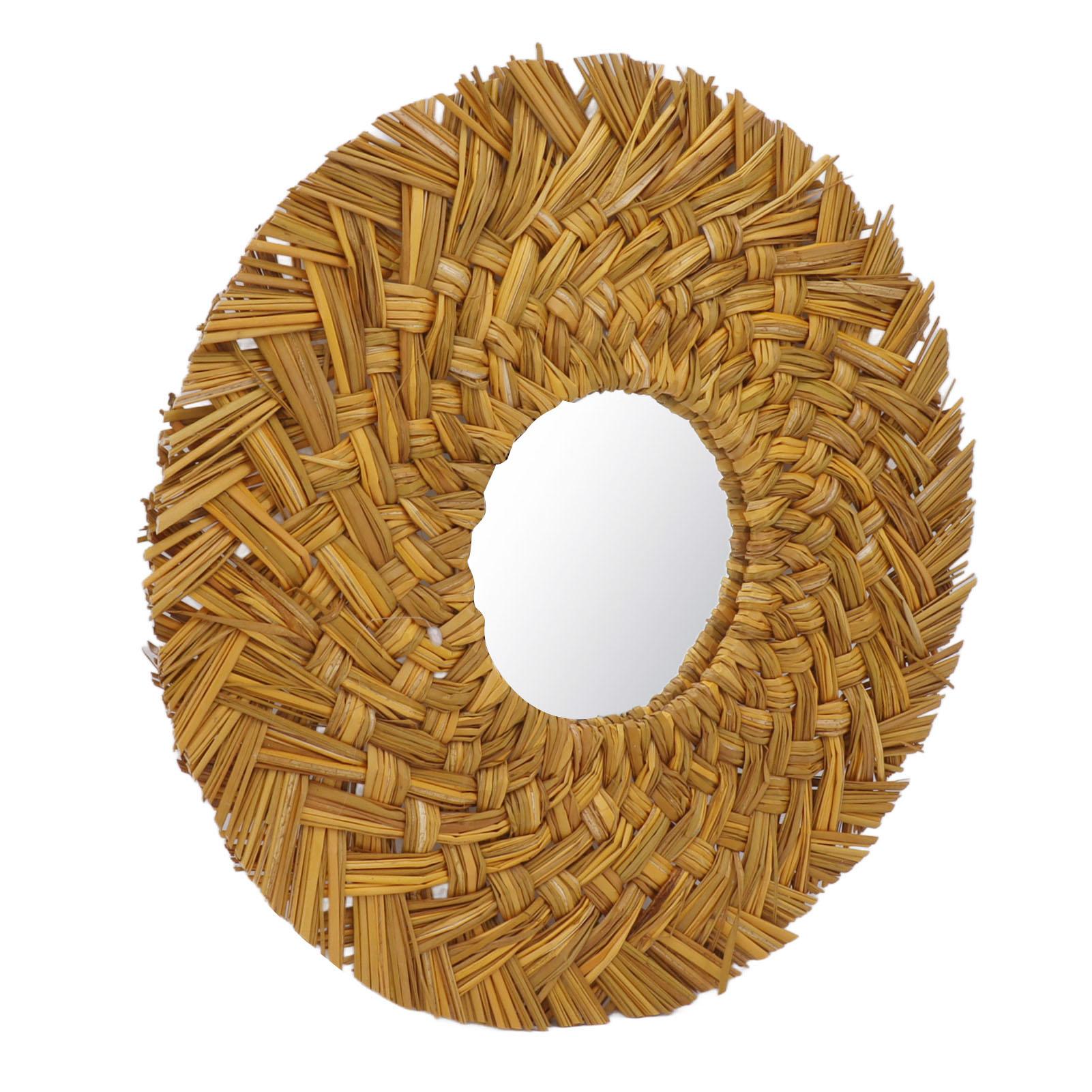 Straw Weaving Wall Mirror Retro Beautiful Woven Wall Hanging Mirror for Dorm Room Decoration
Straw Weaving Wall Mirror Retro Beautiful Woven Wall Hanging Mirror for Dorm Room Decoration
