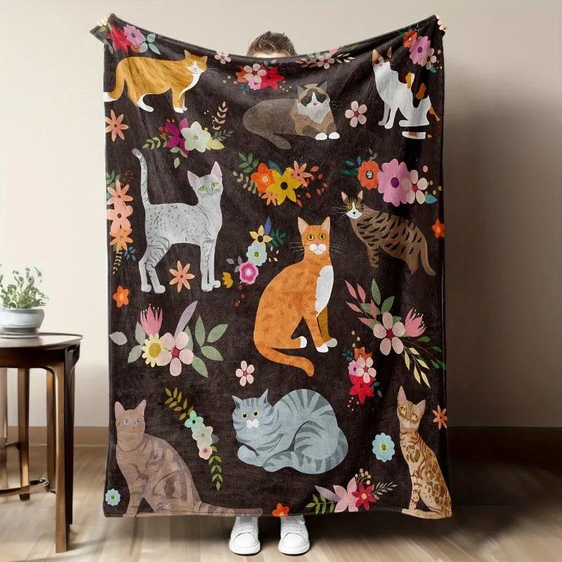 1pc Throw Blanket Cartoon Cats Flowers Digital Print Soft Warm Blanket Cute Vintage Blankets for Sofa Bed Office Home Decor Gift 70x100cm білий
1pc Throw Blanket Cartoon Cats Flowers Digital Print Soft Warm Blanket Cute Vintage Blankets for Sofa Bed Office Home Decor Gift 70x100cm білий