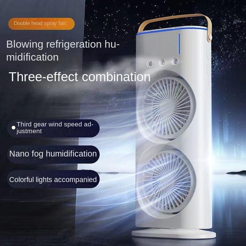 Cross-Border Desktop Shaking Head Double Fan Three-Hole Ice Mist Small Fan Air Cooler Double-Head Charging Office Fan Wholesale
Cross-Border Desktop Shaking Head Double Fan Three-Hole Ice Mist Small Fan Air Cooler Double-Head Charging Office Fan Wholesale
