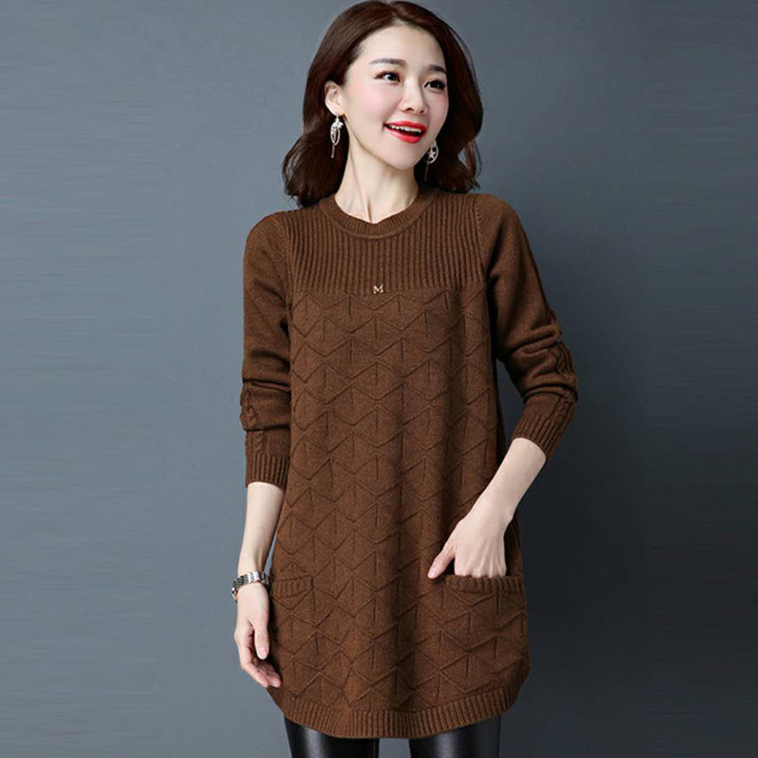 Осенне-зимний женский толстый вязаный свитер с длинными рукавами, женская рубашка большого размера со свободным дном XL
Осенне-зимний женский толстый вязаный свитер с длинными рукавами, женская рубашка большого размера со свободным дном XL