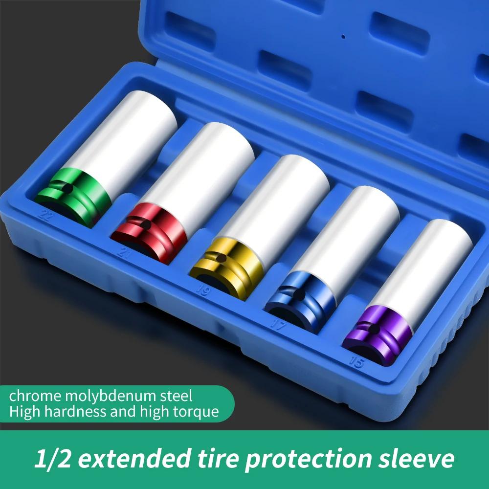5pcs Impact Socket 15/17/19/21/22mm Hex Sockets Pneumatic Wrench Tire Screw Sleeve 1/2 Inch Protection Nut Socket Garage Tool
5pcs Impact Socket 15/17/19/21/22mm Hex Sockets Pneumatic Wrench Tire Screw Sleeve 1/2 Inch Protection Nut Socket Garage Tool