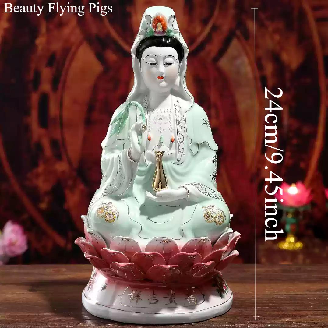 Chinese Ceramic Guanyin Ornament Ensure Safety Temple Sacrificial Decoration Home Furnishing Decoration Pray for Auspiciousness
Chinese Ceramic Guanyin Ornament Ensure Safety Temple Sacrificial Decoration Home Furnishing Decoration Pray for Auspiciousness