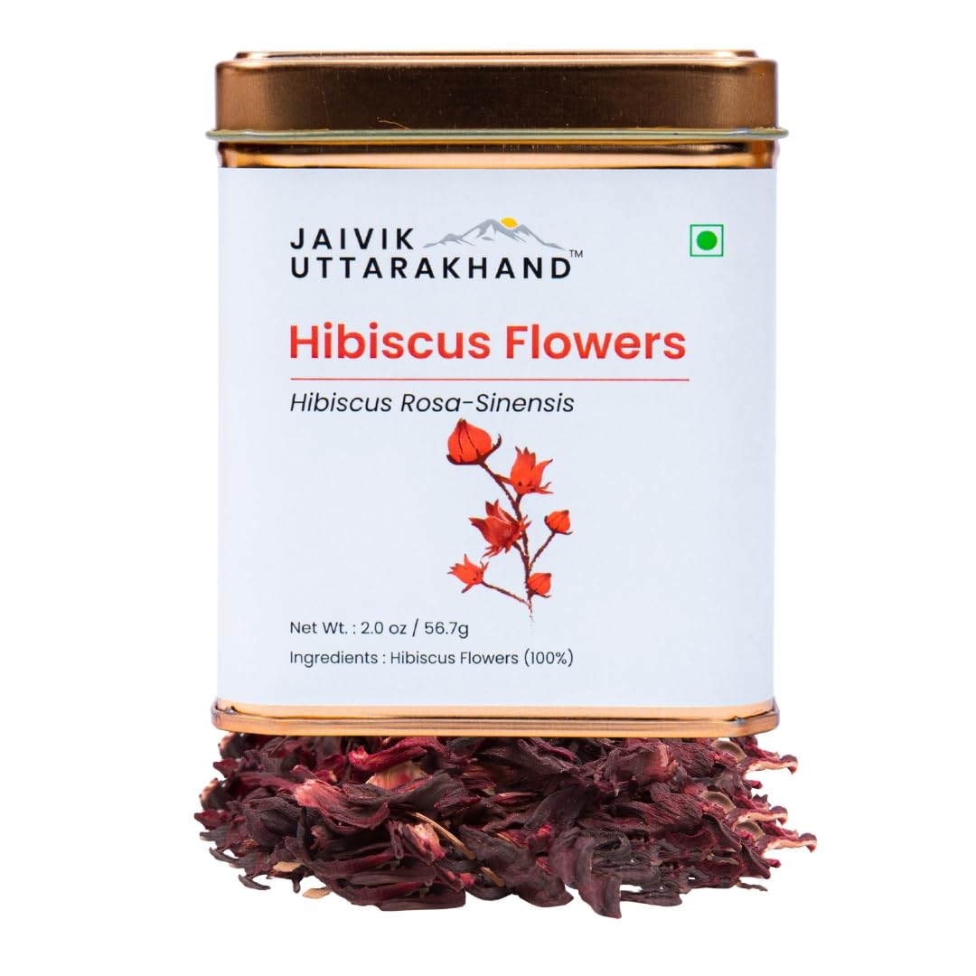 Jaivik Uttarakhand - Dried Gudhal Flower Tea (56.7 g), Caffeine-Free, Antioxidant-Rich, Enhances fat metabolism, Non GMO, Pack of 1 Tin Box
Jaivik Uttarakhand - Dried Gudhal Flower Tea (56.7 g), Caffeine-Free, Antioxidant-Rich, Enhances fat metabolism, Non GMO, Pack of 1 Tin Box